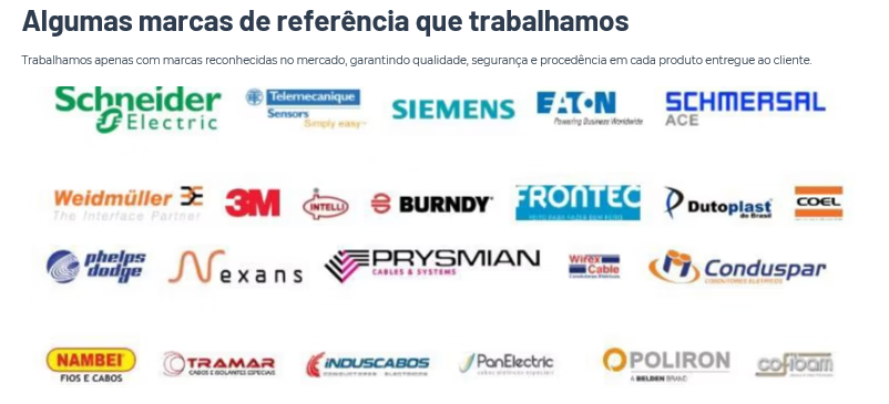 Marcas de referência comercializadas pela Gerais Elétrica